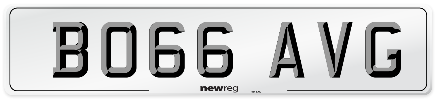 BO66 AVG Number Plate from New Reg